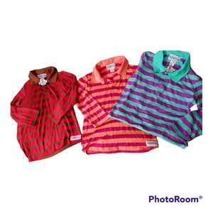 3 Nwt boys boutique stripe longsleeve shirts fall soft rowdy guy sz 7/8 7 8